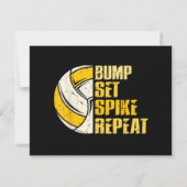 Bump Set Spike Repat Volleyball Funny (Achterkant)
