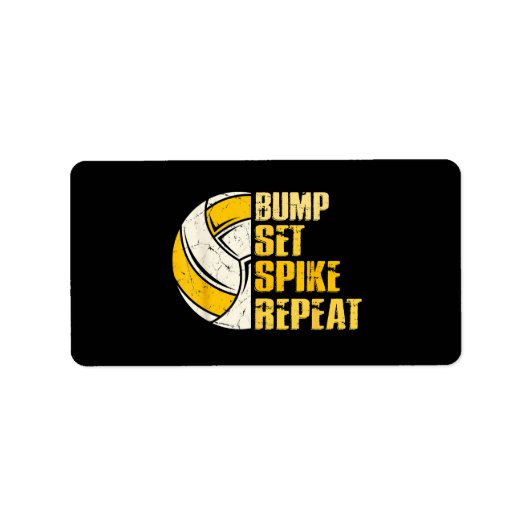 Bump Set Spike Repat Volleyball Funny Etiket (Voorkant)