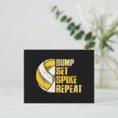 Bump Set Spike Repat Volleyball Funny Feestdagenkaart (Staand voorkant)