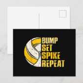 Bump Set Spike Repat Volleyball Funny Feestdagenkaart (Voorkant / Achterkant)