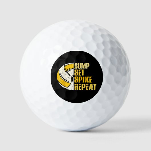 Bump Set Spike Repat Volleyball Funny Golfballen (Voorkant)