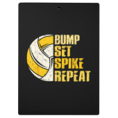 Bump Set Spike Repat Volleyball Funny Klembord (Achterkant)