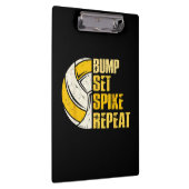 Bump Set Spike Repat Volleyball Funny Klembord (Rechts)