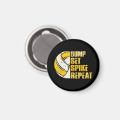 Bump Set Spike Repat Volleyball Funny Magneet (Voorkant / Achterkant)