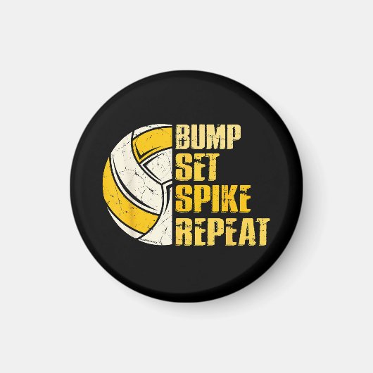 Bump Set Spike Repat Volleyball Funny Magneet (Voorkant)
