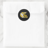 Bump Set Spike Repat Volleyball Funny Ronde Sticker (Tas)
