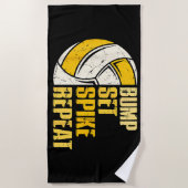 Bump Set Spike Repat Volleyball Funny Strandlaken (Voorkant)