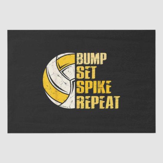 Bump Set Spike Repat Volleyball Funny Tissuepapier (Voorkant)