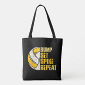 Bump Set Spike Repat Volleyball Funny Tote Bag (Achterkant)