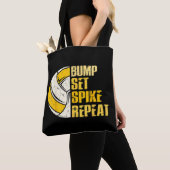 Bump Set Spike Repat Volleyball Funny Tote Bag (Dichtbij)