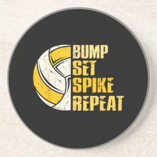 Bump Set Spike Repat Volleyball Funny Zandsteen Onderzetter