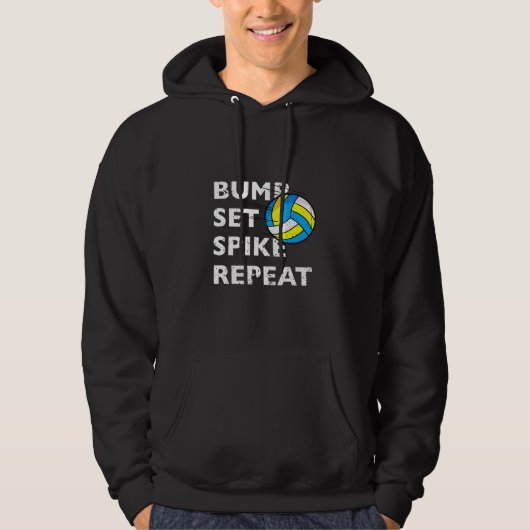 Bump Set Spike Repat - Volleyball Hoodie (Voorkant)