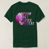 Bump Set Spike Repat Volleyball Lover Athlete Spo T-shirt (Design voorkant)