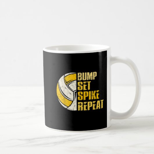 Bump Set Spike Repeat Volleyball Fun Koffiemok (Rechts)