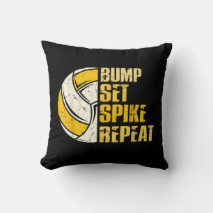 Bump Set Spike Repeat Volleyball Fun Kussen