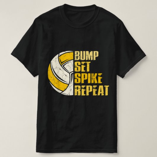 Bump Set Spike Repeat Volleyball Fun T-shirt (Design voorkant)