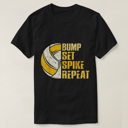 Bump Set Spike Repeat Volleyball Fun T-shirt (Design voorkant)