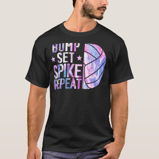 Bump Set Spike Repeteren Volleyball Player Athlete T-shirt (Voorkant)