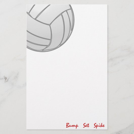 Bump Set Spike Volleyball Briefpapier (Voorkant)