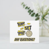 Bump Set Spike Volleyball Gift Briefkaart (Staand voorkant)
