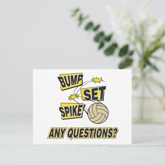 Bump Set Spike Volleyball Gift Briefkaart (Staand voorkant)