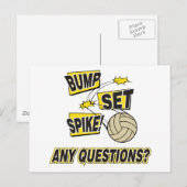 Bump Set Spike Volleyball Gift Briefkaart (Voorkant / Achterkant)