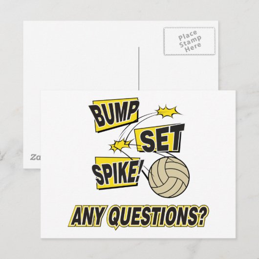 Bump Set Spike Volleyball Gift Briefkaart (Voorkant / Achterkant)