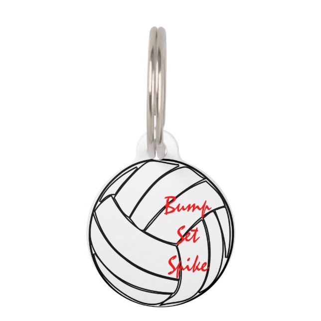 Bump Set Spike Volleyball Huisdierpenning (Voorkant)