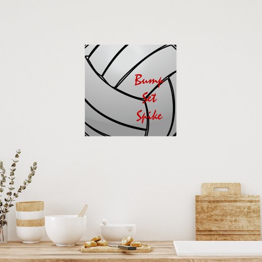 Bump Set Spike Volleyball Mantra Poster (Keuken)