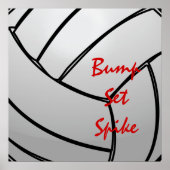 Bump Set Spike Volleyball Mantra Poster (Voorkant)
