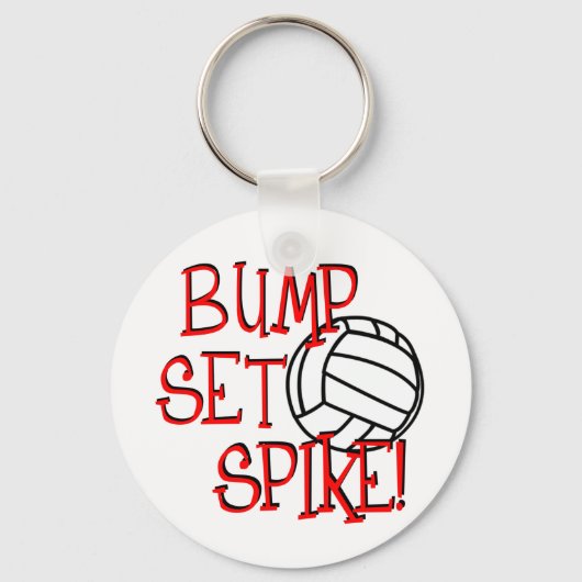 Bump, Set, Spike. Volleyball Sleutelhanger (Voorkant)