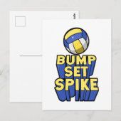 Bump Set Spike Volleyball Sport Briefkaart (Voorkant / Achterkant)