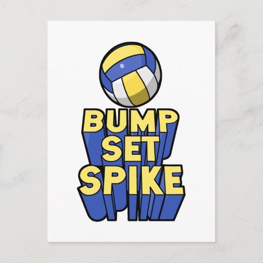 Bump Set Spike Volleyball Sport Briefkaart (Voorkant)