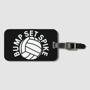 Bump set spike volleybalteam bagagelabel