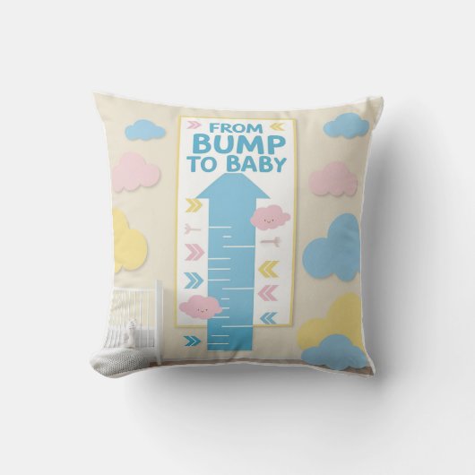 Bump to Baby Growth-reiskaart Kussen (Voorkant)
