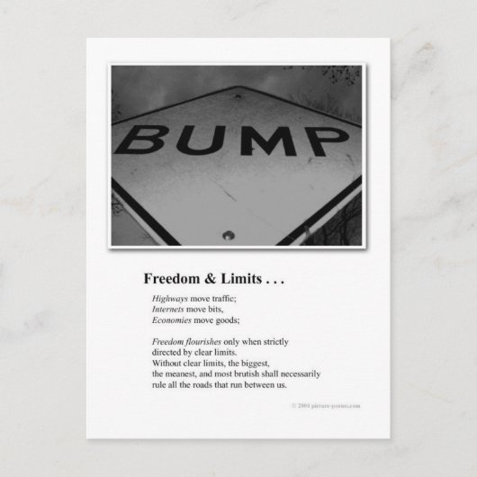 BUMP: VRIJHEID EN BEPERKINGEN BRIEFKAART (Voorkant)