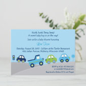 Bumper-aan-Bumper-auto, vrachtwagen, baby Shower-u Kaart (Staand voorkant)