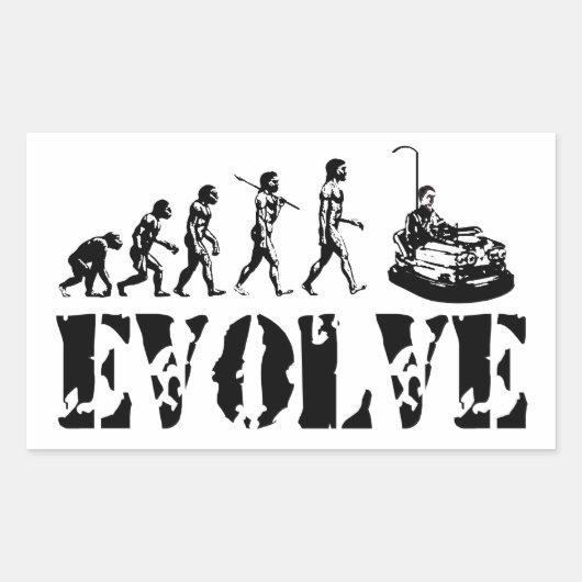 Bumper Cars Dodgem Leuke Sport Evolution Art Rechthoekige Sticker (Voorkant)