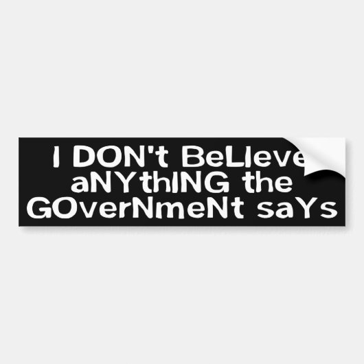 BUMPER_govtsays Bumpersticker (Voorkant)
