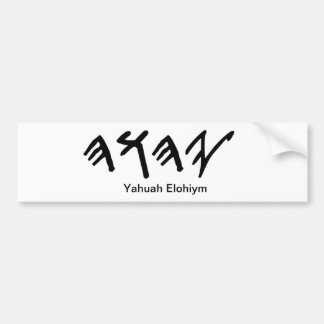 Bumper Stick Paleo Hebrew Father Yahuah Bumpersticker
