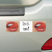 bumper, sticker, aardbei, lippen, lik me bumpersticker (Op auto)