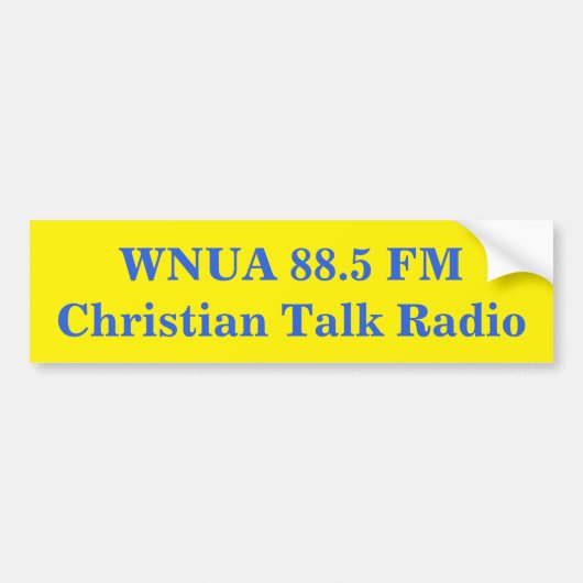 Bumper Sticker for WNUA 88.5 FM, Williamstown, KY (Voorkant)