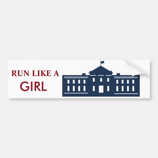 bumper sticker hillary run-achtig meisje (Voorkant)