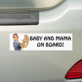 Bumper Sticker Rivet Gal. BABY AND MAMA ON BOARD. (Op auto)