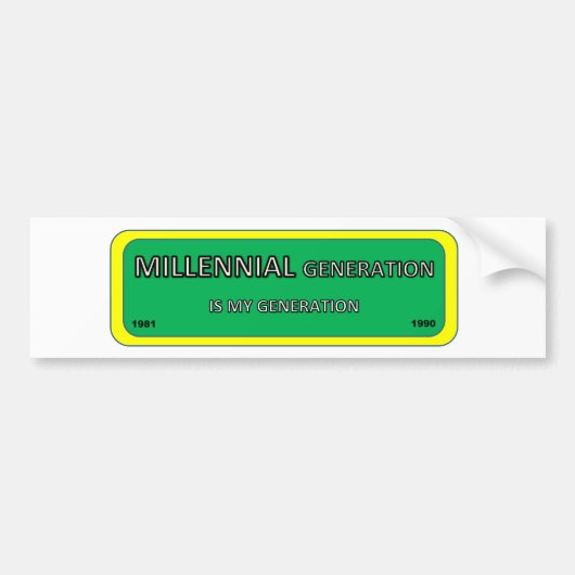 Bumper/sticker venster MILLENNIAL Bumpersticker (Voorkant)