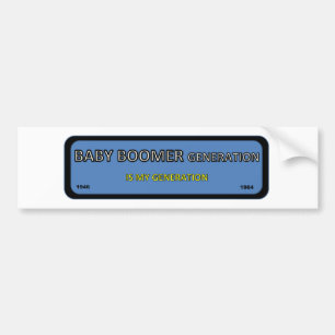 Bumper/venstersticker voor BOOMER-generatie Bumpersticker