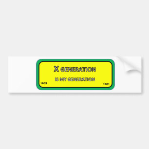 Bumper/venstersticker voor X-generatie Bumpersticker