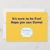 Bumperauto's, carnaval Circus Birthday Party Kaart (Achterkant)