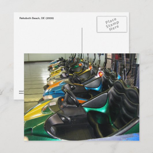 Bumperauto's van het loopvlak briefkaart (Voorkant / Achterkant)