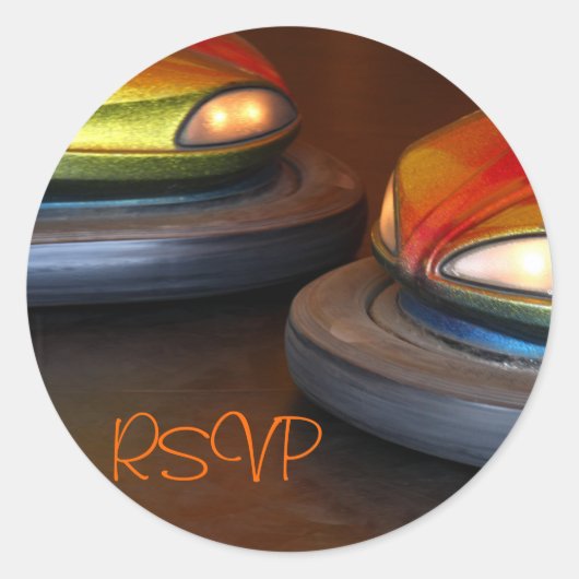 Bumpercars RSVP Ronde Sticker (Voorkant)